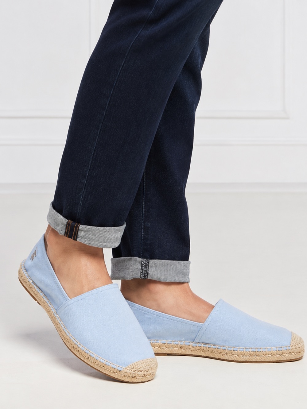 J.Crew NWOT Light Blue Canvas Espadrille Flats Made in Spain Size 7